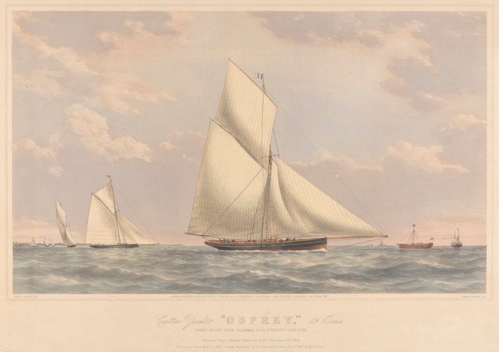 Detail of Cutter yacht 'Osprey' (1859) 59 tons by Josiah Taylor