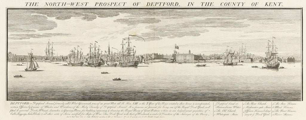 Detail of North-west prospect of Deptford by Samuel Buck