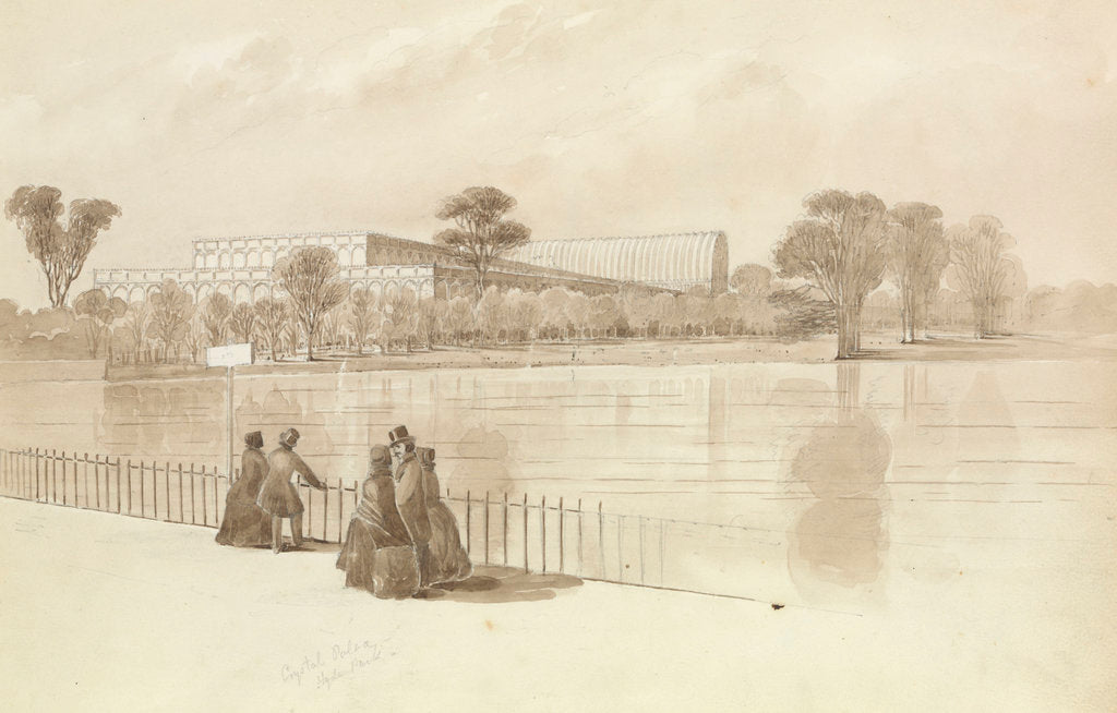 Detail of View of the Crystal Palace as built in Hyde Park for the Great Exhibtion, July 1851 by George Pechell Mends