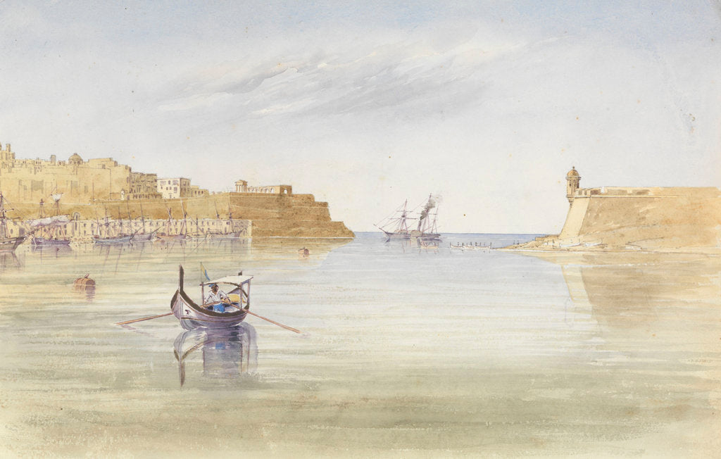 Detail of Inside the Harbour at Malta, 17 April 1852 by George Pechell Mends
