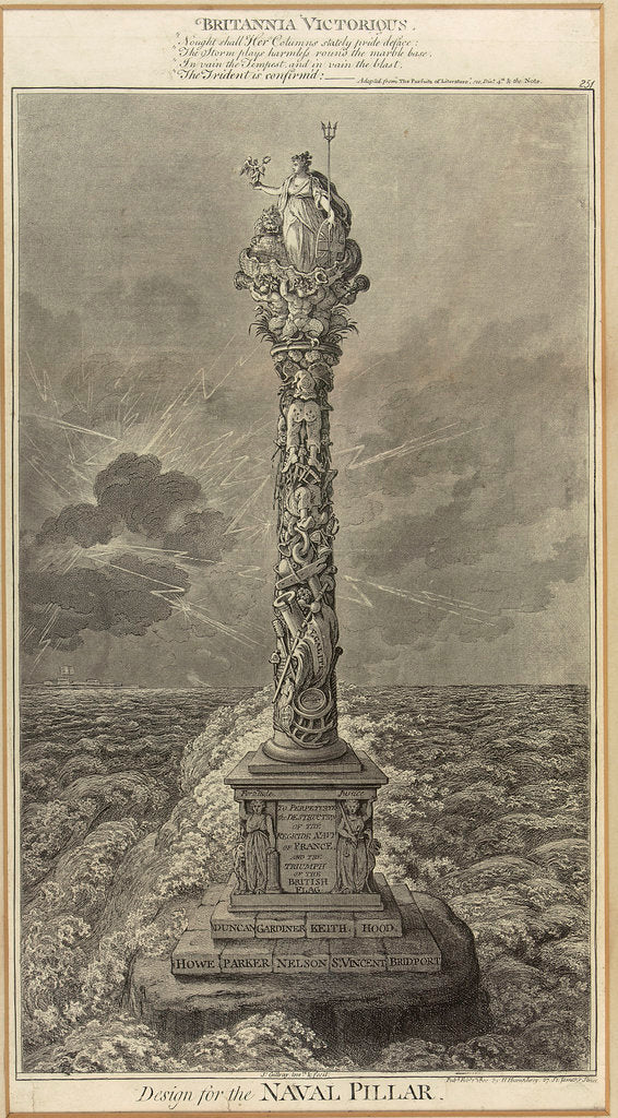 Detail of Design for the naval pillar - Britannia Victorious by James Gillray