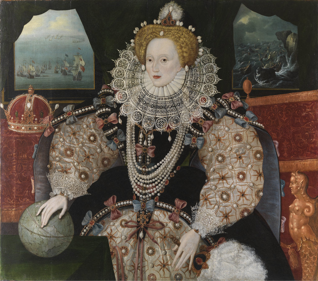 Detail of The Armada Portrait of Elizabeth I by English School