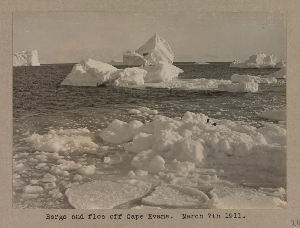 Detail of Bergs and floe off Cape Evans. by Herbert George Ponting