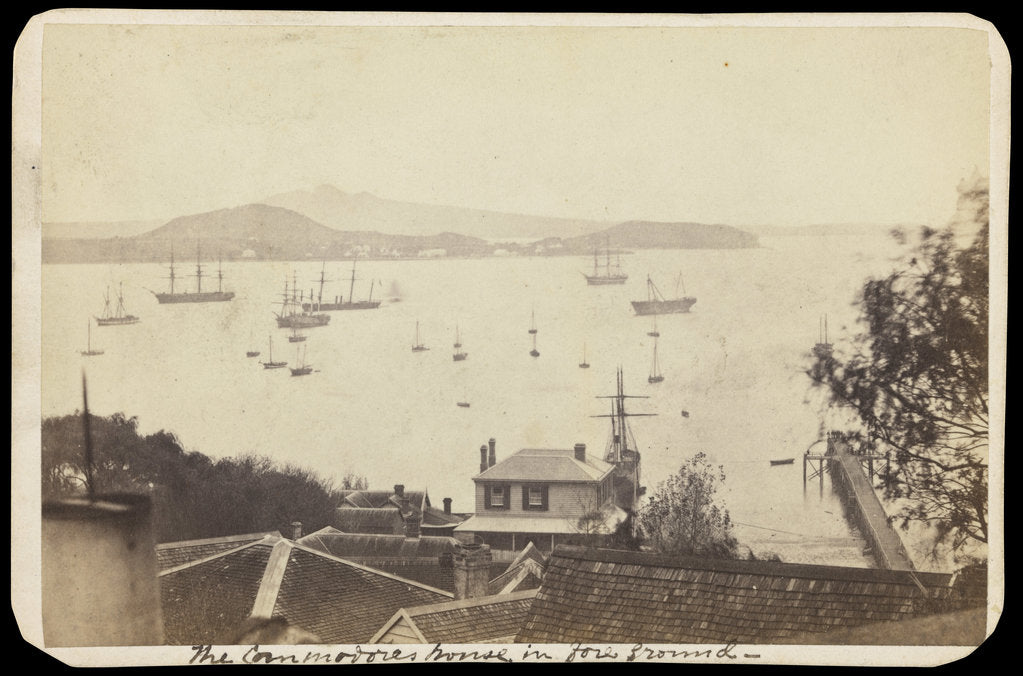 Detail of Plate 10: 'The Commodores home in foreground – Auckland New Zealand' by unknown