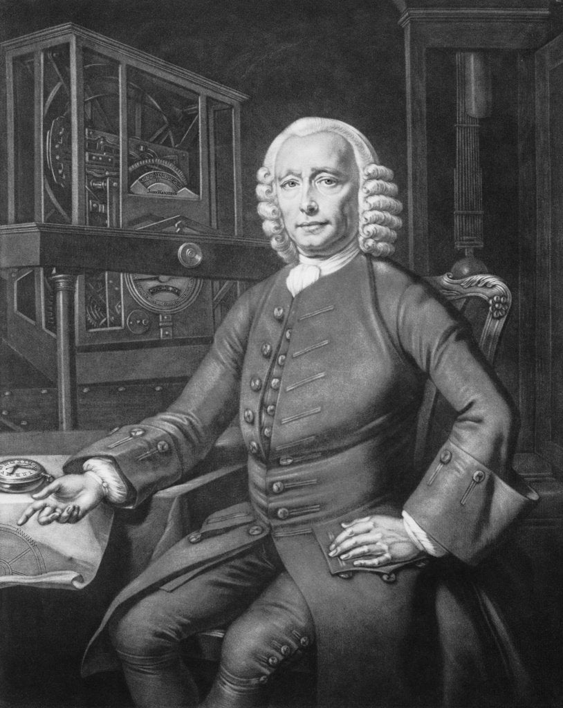 Detail of John Harrison (1693-1776), clockmaker by P. L. Tassaert