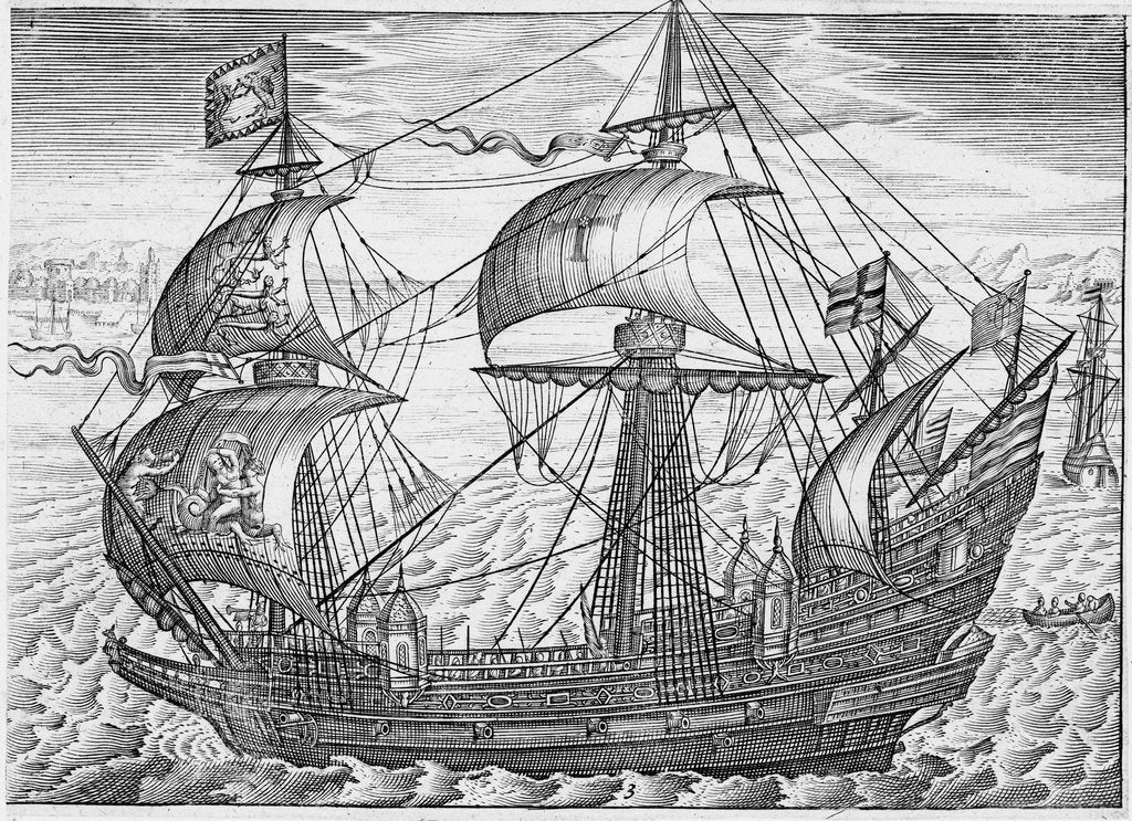 Detail of 'Ark Royal' (1587) by Claes Jansz Visscher