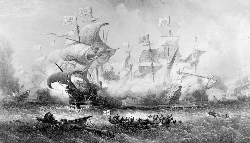 Detail of The attack of the 'Vanguard' (commanded by Sir William Winter) on the Spanish Armada, 8 August 1588 by A. Wilmore