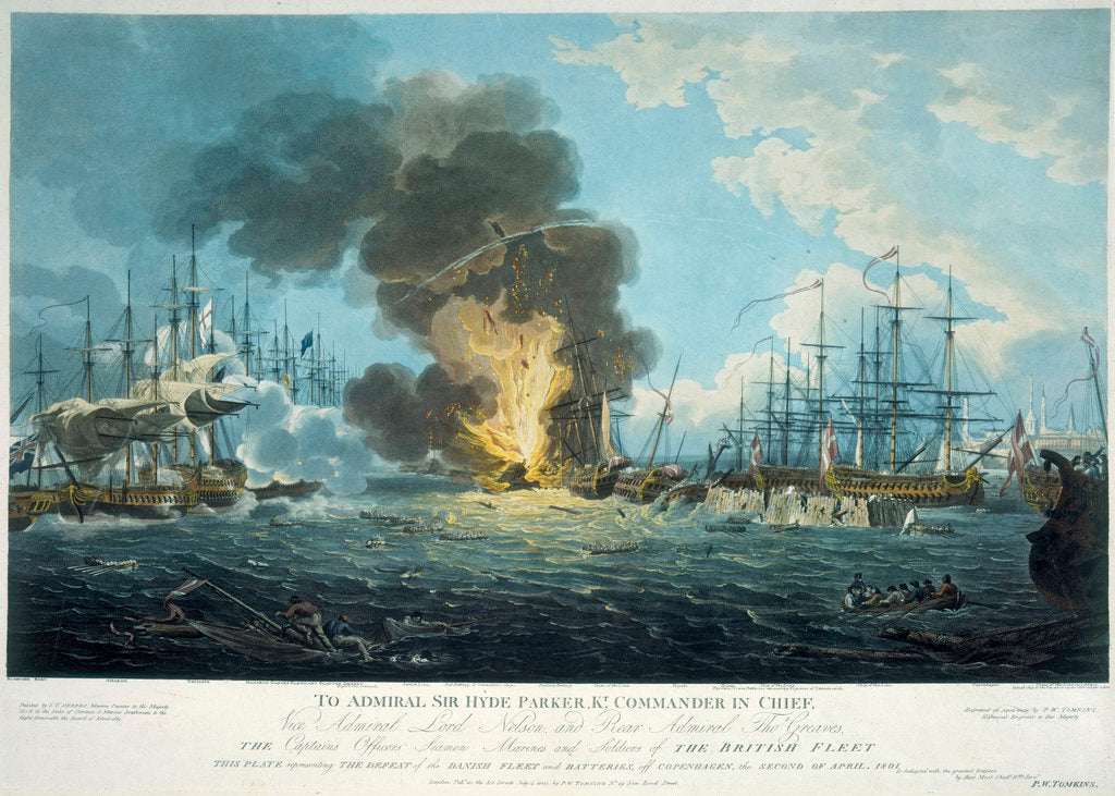 Detail of Attack on the Danish fleet and batteries at the Battle of Copenhagen, 2 April 1801 by J.T. Serres