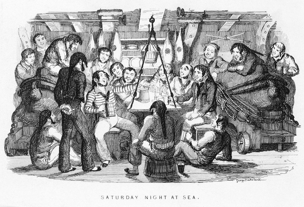 Detail of Saturday night at sea by George Cruikshank