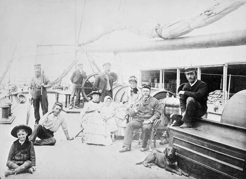 Detail of Passengers and crew on the 'Greta' by unknown