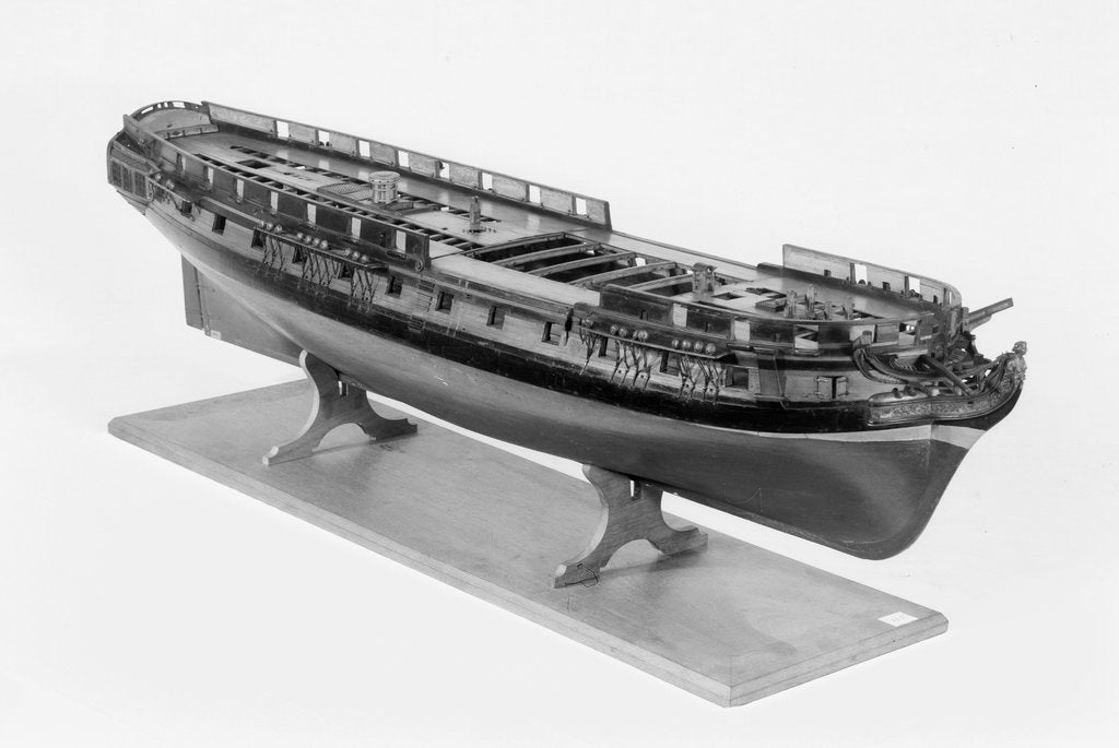 Detail of 'Pomona' (?), ship of 40 guns by unknown