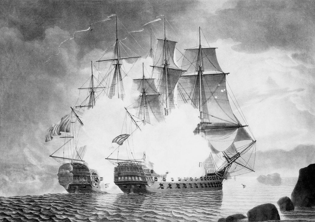 Detail of Action between the 'Mars' and 'L' Hercule' on the night of 21 Apri 1798 by unknown