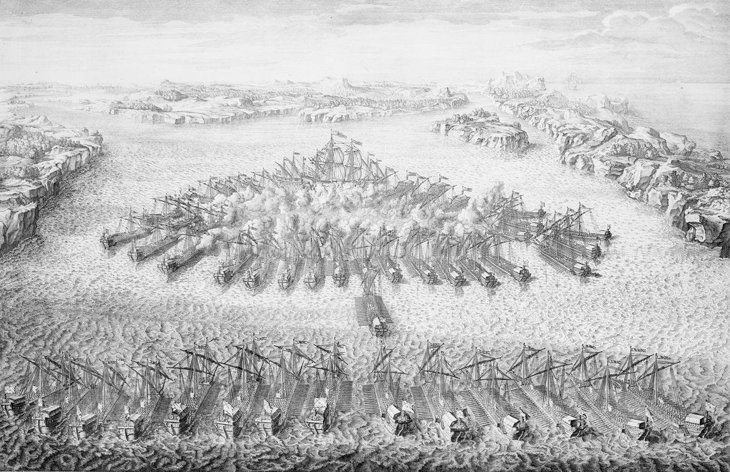 Detail of Swedish and Russian galley battle, 1714 by unknown