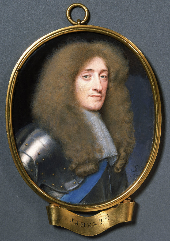 Detail of Miniature portrait of James, Duke of York (1633-1701), later King James II. by Samuel Cooper
