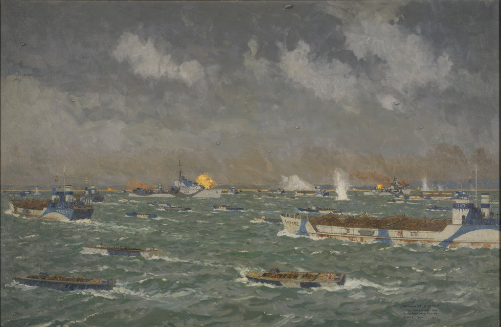 Detail of D-Day: landing craft going in to the beaches, 6 June 1944 by Norman Wilkinson