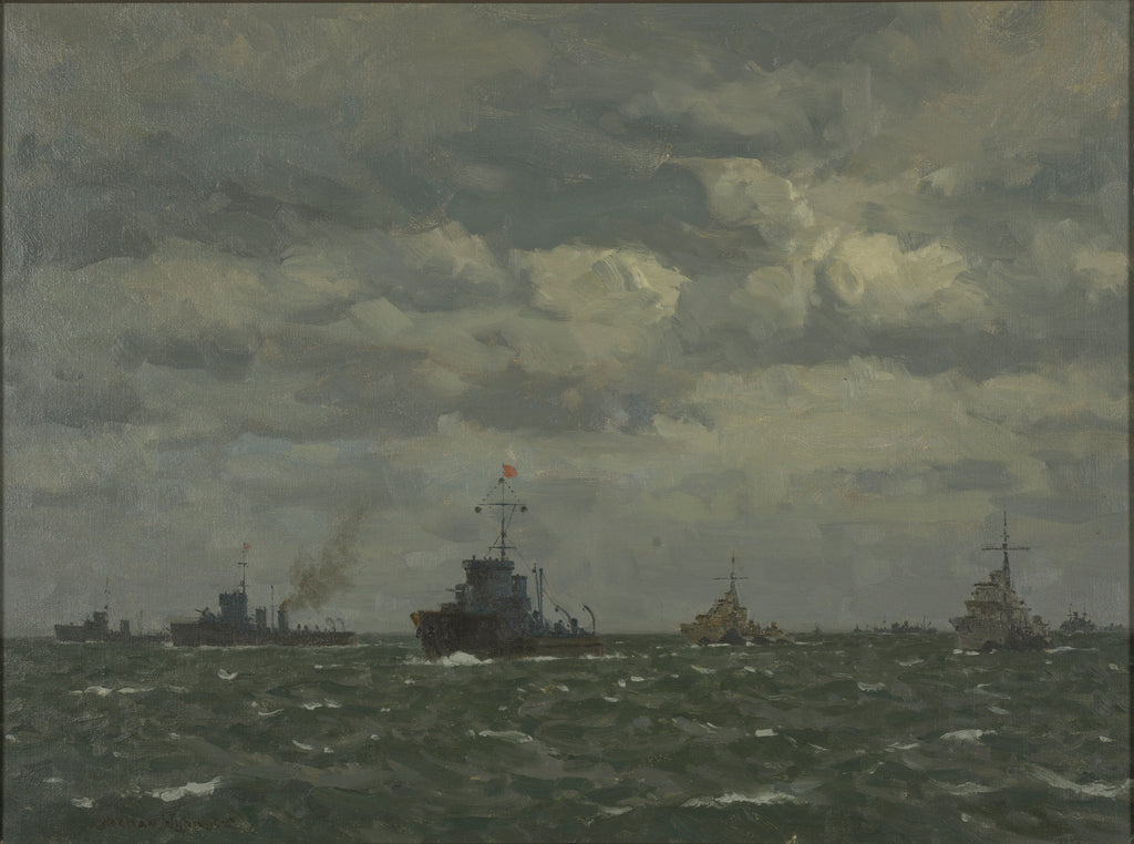 Detail of D-Day: sweeping ahead of the destroyers, early morning, 6 June 1944 by Norman Wilkinson