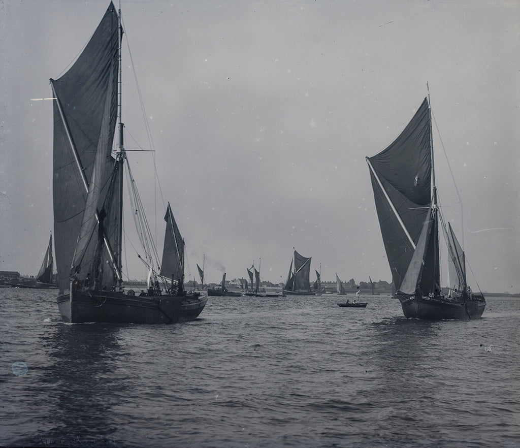 Detail of 1897 Thames Barge Match: Haughty Bell (1896); Plantagenet (1878) by 