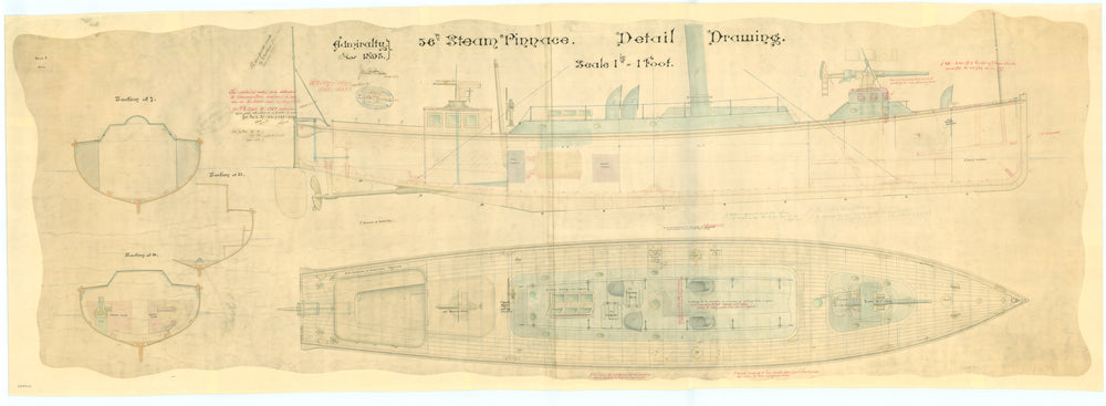 Profile - 56th proposed Steam Pinnace Detail Drawing