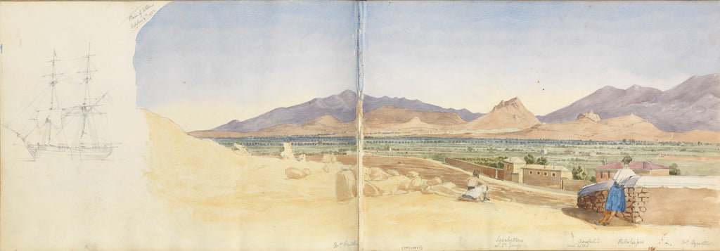 Detail of The Plain of Athens, October 1852 by George Pechell Mends