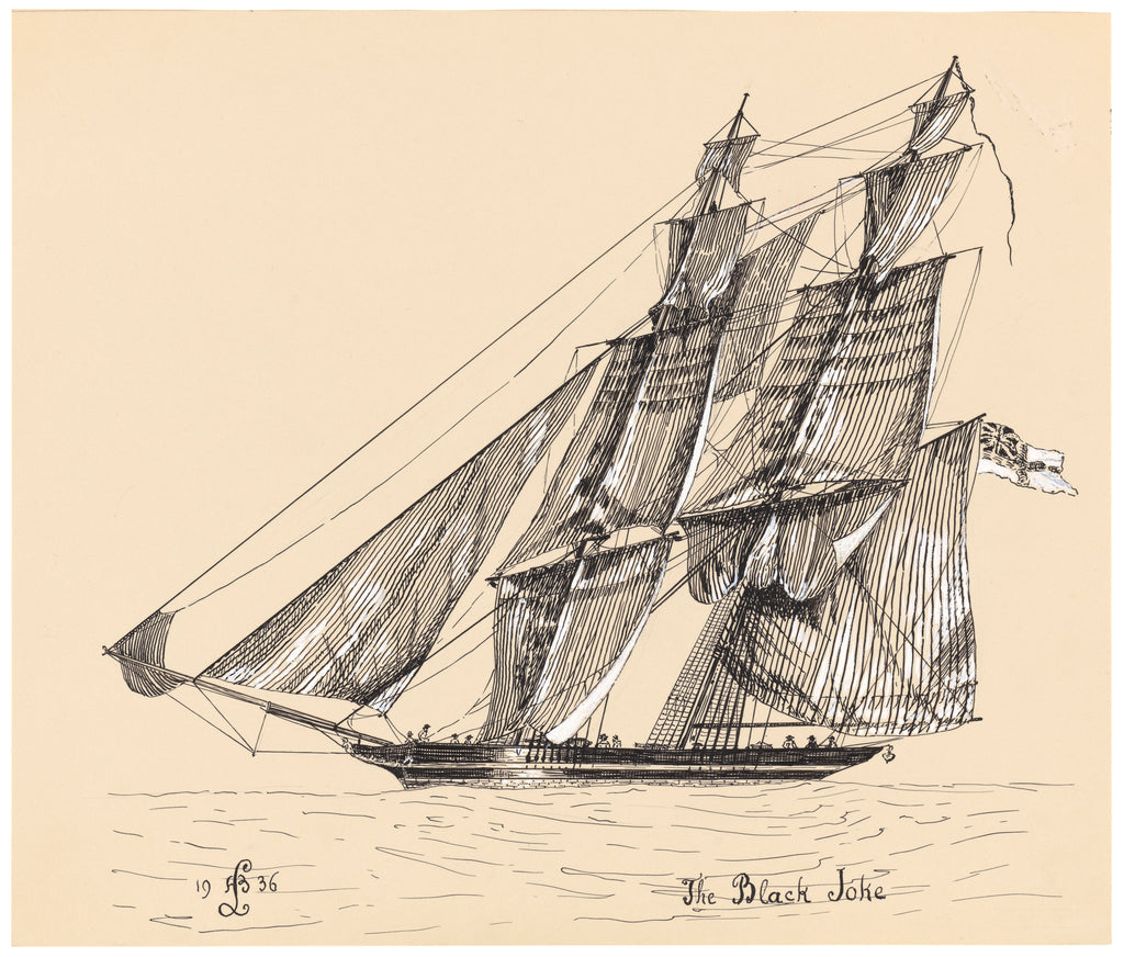 Detail of HM Brig Black Joke by Unknown