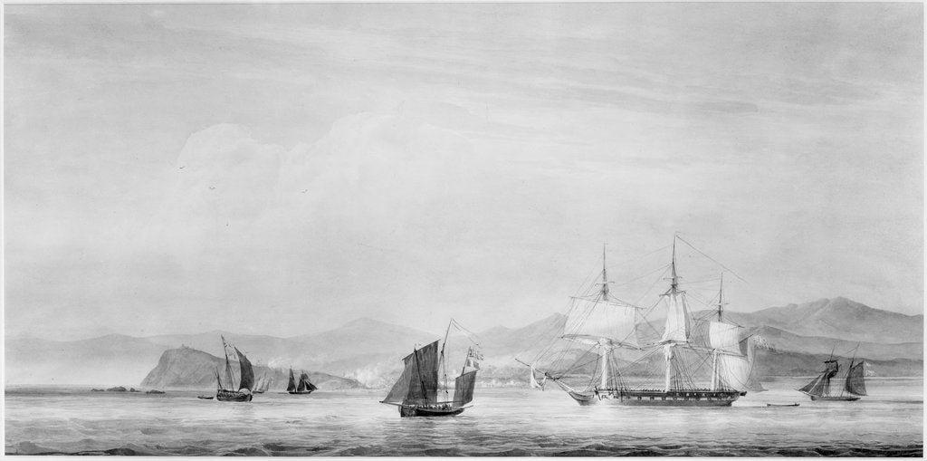 Detail of 32-gun HMS 'Minerva' (1805) at Finisterre, 1806 by unknown
