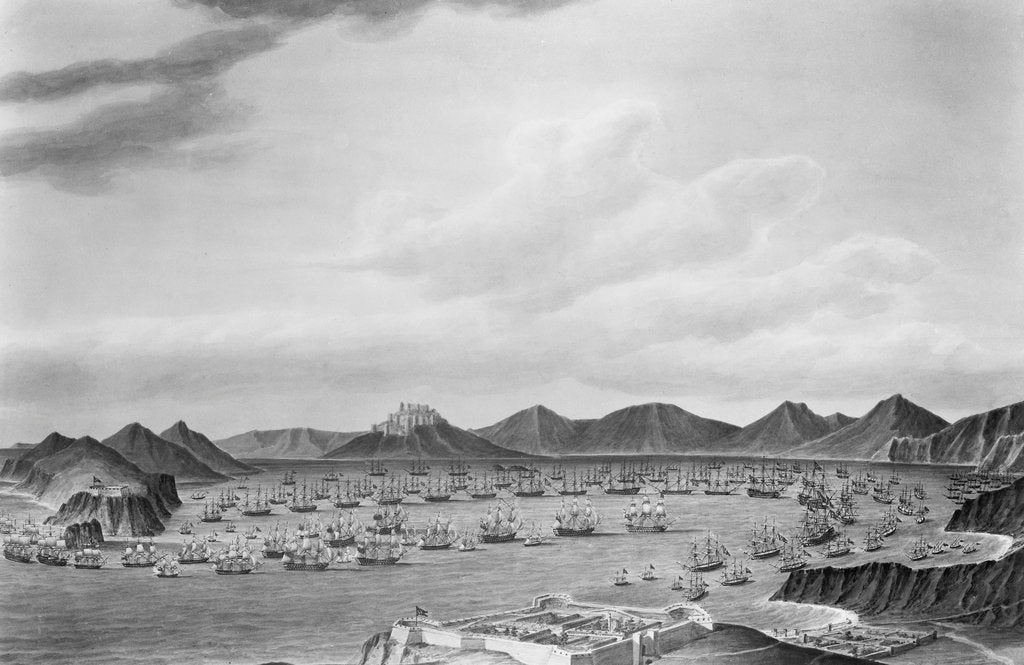 Detail of Opening of the Battle of Navarino, 20 October 1827: the British fleet under Admiral Codrington enter the bay at noon by William Innes Pocock