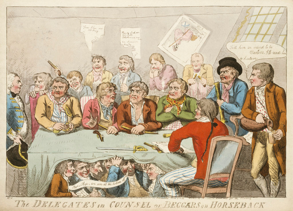 Detail of The delegates in council or beggars on horseback by Isaac Cruikshank