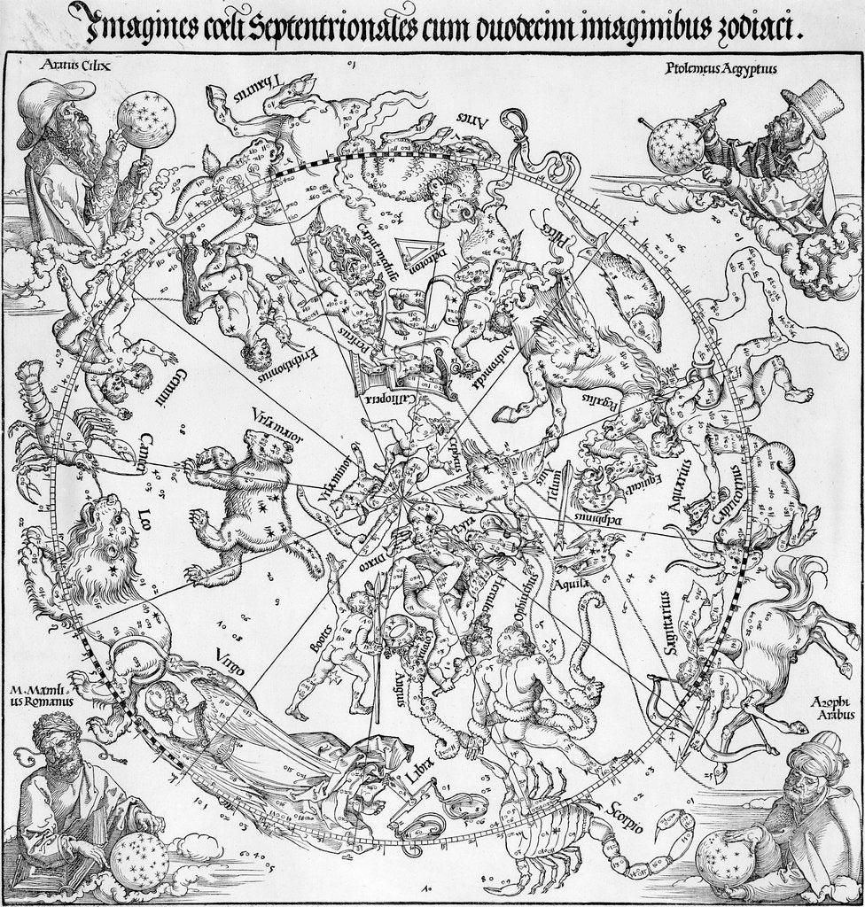 Detail of Pair of maps of the Northern and Southern Celestial Hemispheres by Albrecht Dürer