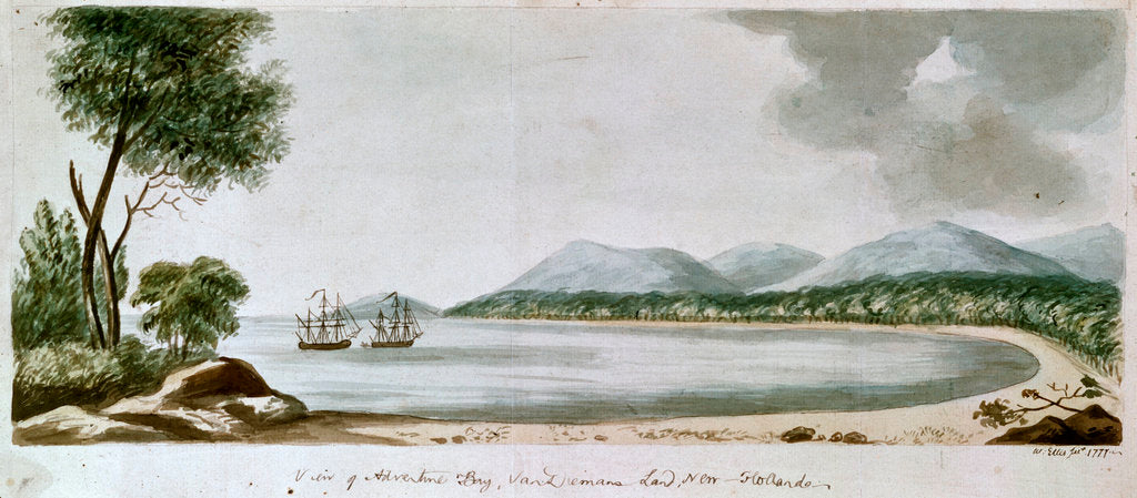 Detail of View of Adventure Bay, Van Dieman's Land, New Holland by William Webb Ellis