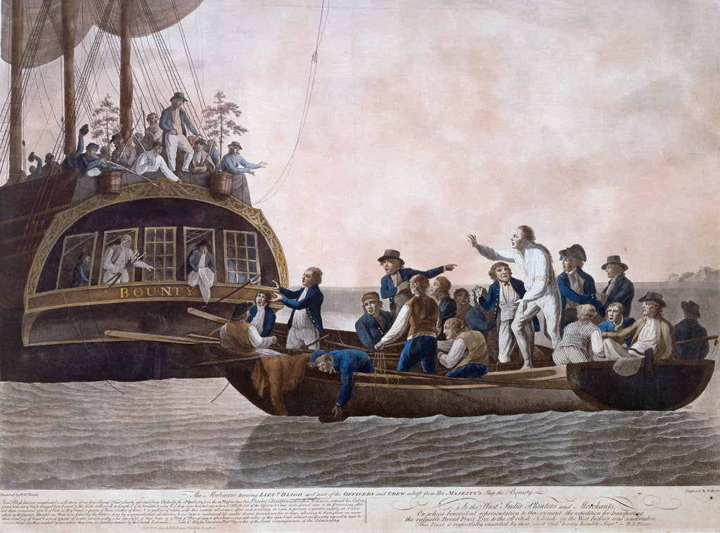 Detail of The Mutineers turning Lt William Bligh and part of the officers and crew adrift from HMS 'Bounty', 29 April 1789 by Robert Dodd