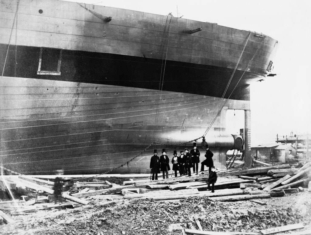 Detail of 'Great Eastern' under construction at Blackwall, 1858 by Robert Howlett
