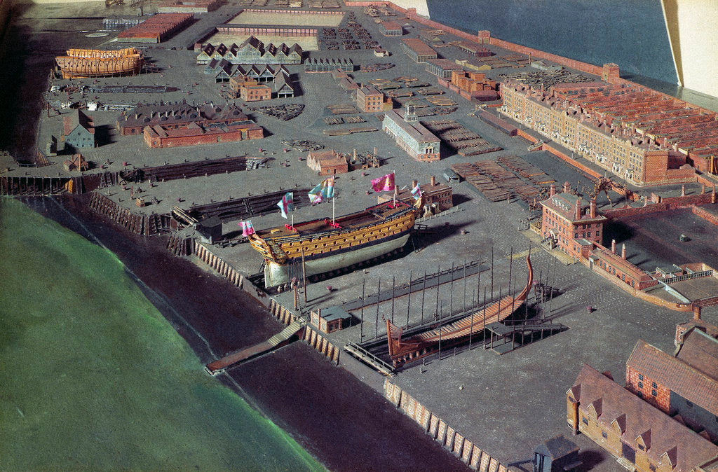 Detail of Topographic model, Royal Dockyard at Chatham by William Phillips