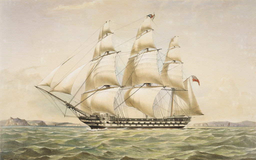 Detail of The Earl Balcarras East Indiaman 1488 tons by Thomas Goldsworth Dutton