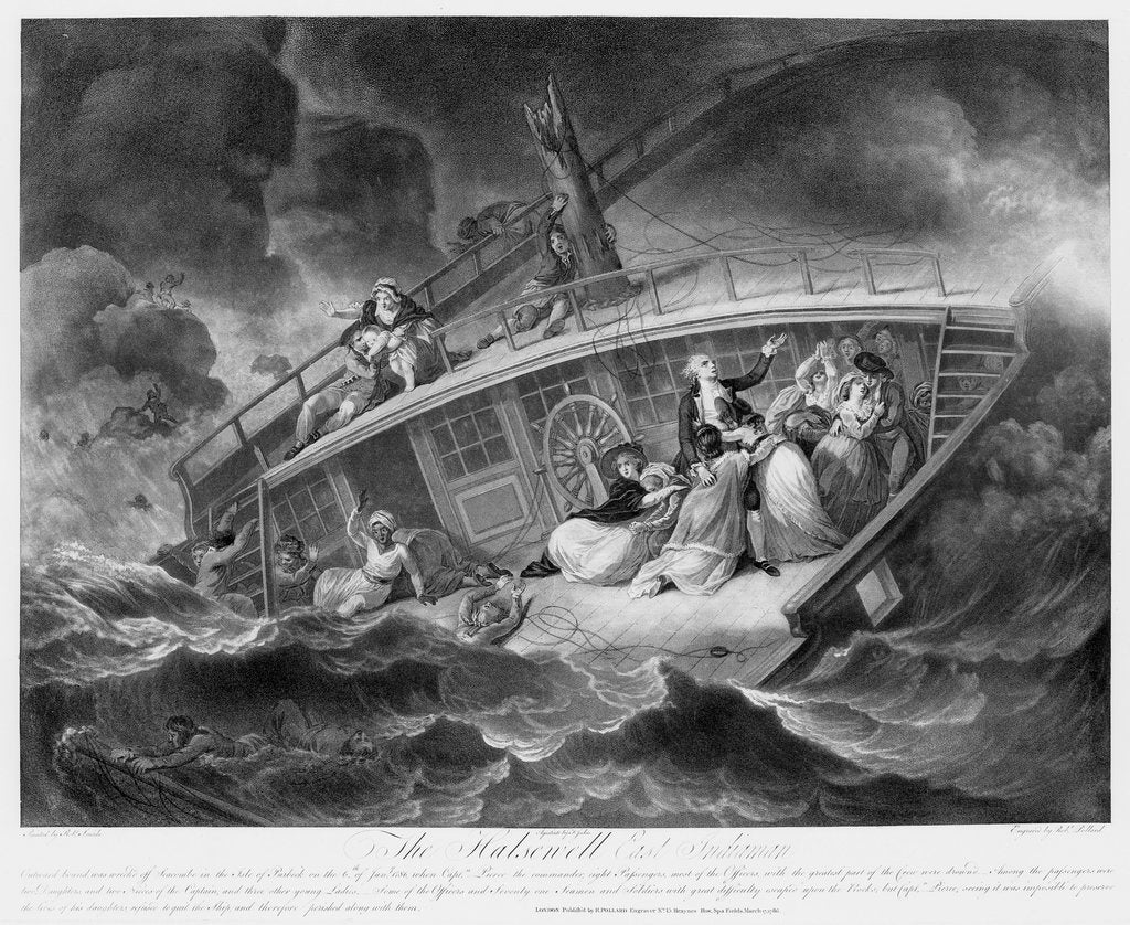 Detail of The wreck of 'Halsewell', an East Indiaman, off Seacombe in the Isle of Purbeck on 6 January 1786 by Jukes Francis