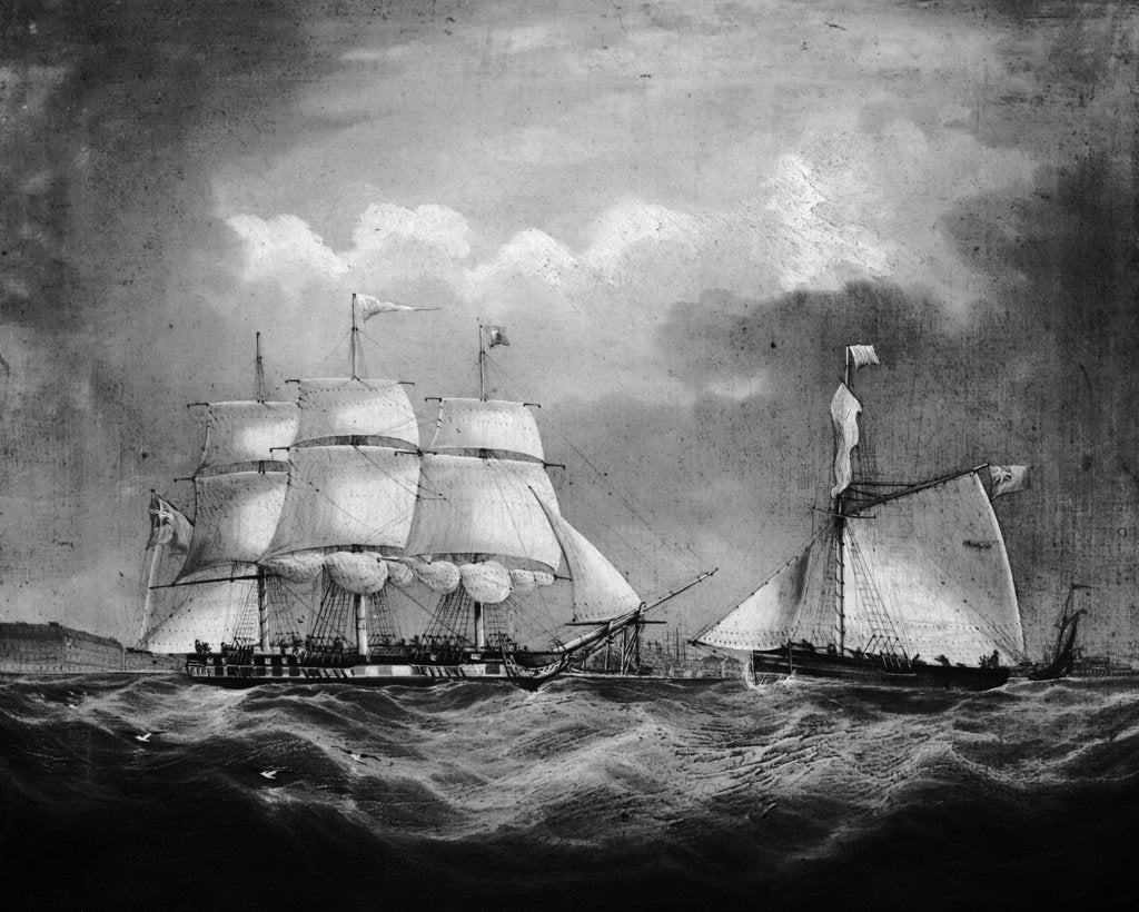 Detail of The barque 'Iris' at sea by Thomas Buttersworth