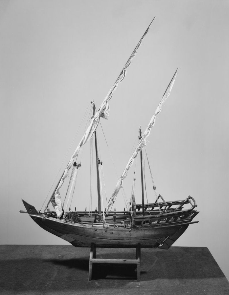 Detail of A sambuk dhow by unknown