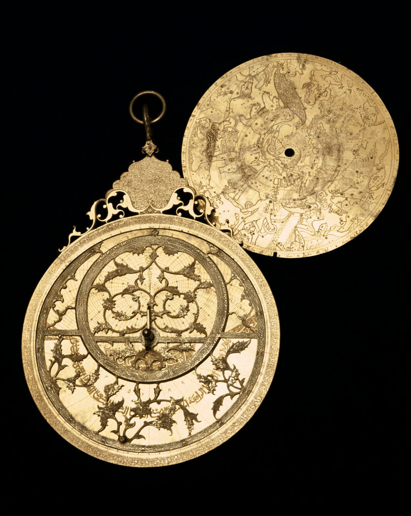 Detail of Astrolabe: obverse and plate by Muhammad Mahdi al-Yazdi