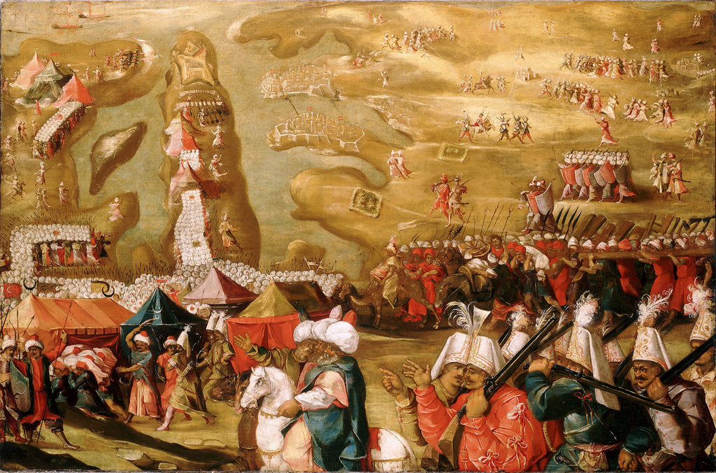 Detail of The Siege of Malta: Siege and bombardment of Saint Elmo, 27 May 1565 by Matteo Perez d'Aleccio