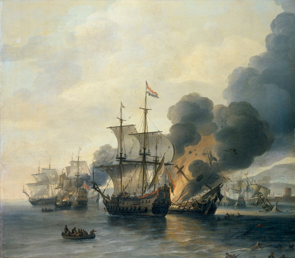 Detail of The Battle of Leghorn, 4 March 1653 by Willem Hermansz van Diest