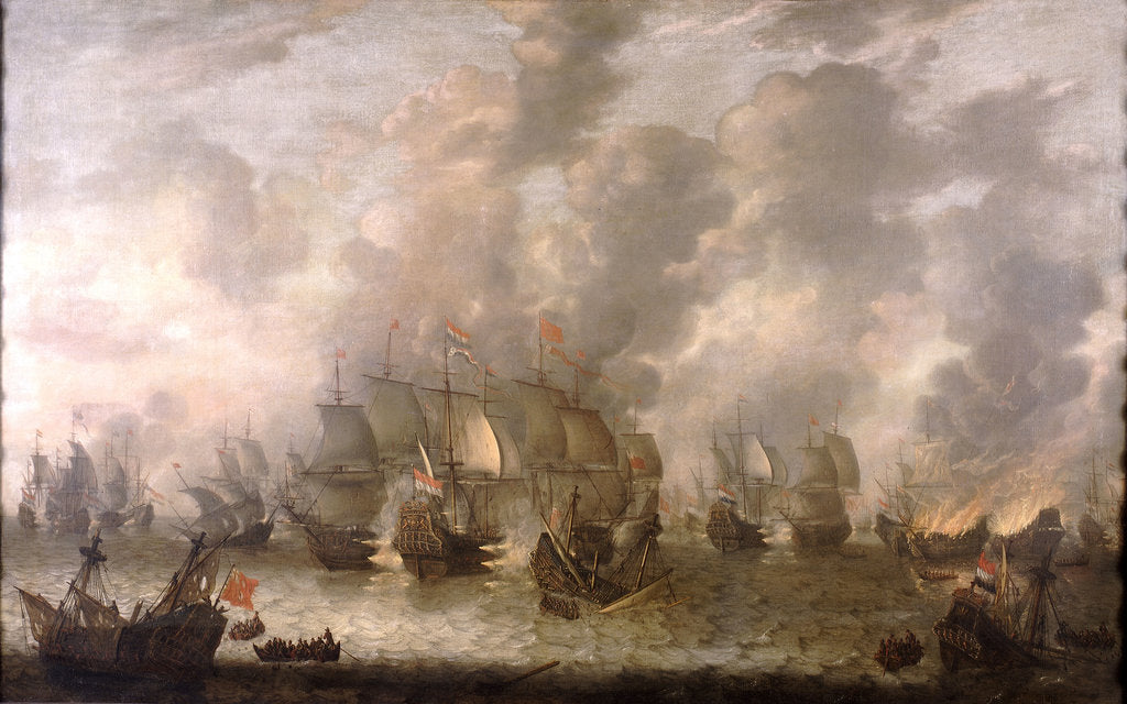 Detail of The Battle of Scheveningen, 31 July 1653 by Jan Abrahamsz Beerstraaten
