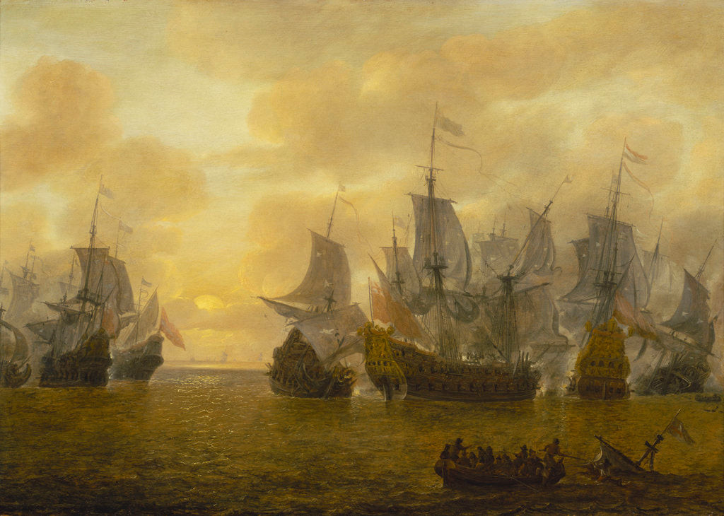 Detail of An action of the Four Days' Battle, 1-4 June 1666 by Lieve Pietersz Verschuier