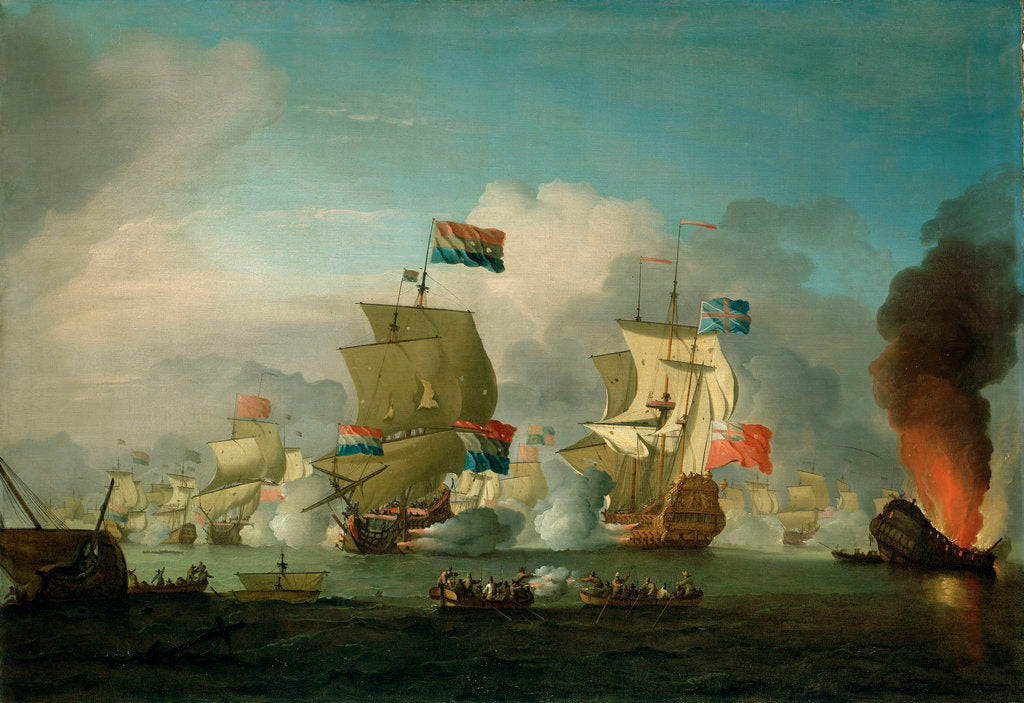 Detail of The burning of HMS 'Royal James' at the Battle of Solebay, 28 May 1672 by Peter Monamy