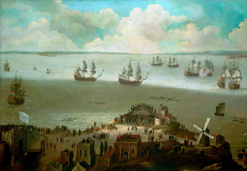 Detail of HMS 'Tiger' taking the 'Schakerloo' in the harbour of Cadiz, 23 February 1674 by Daniel Schellinks
