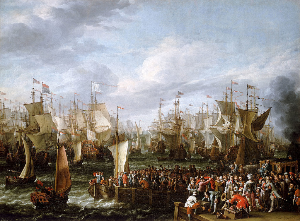 Detail of Departure of William III from Hellevoetsluis, 19 October 1688 by Abraham Storck