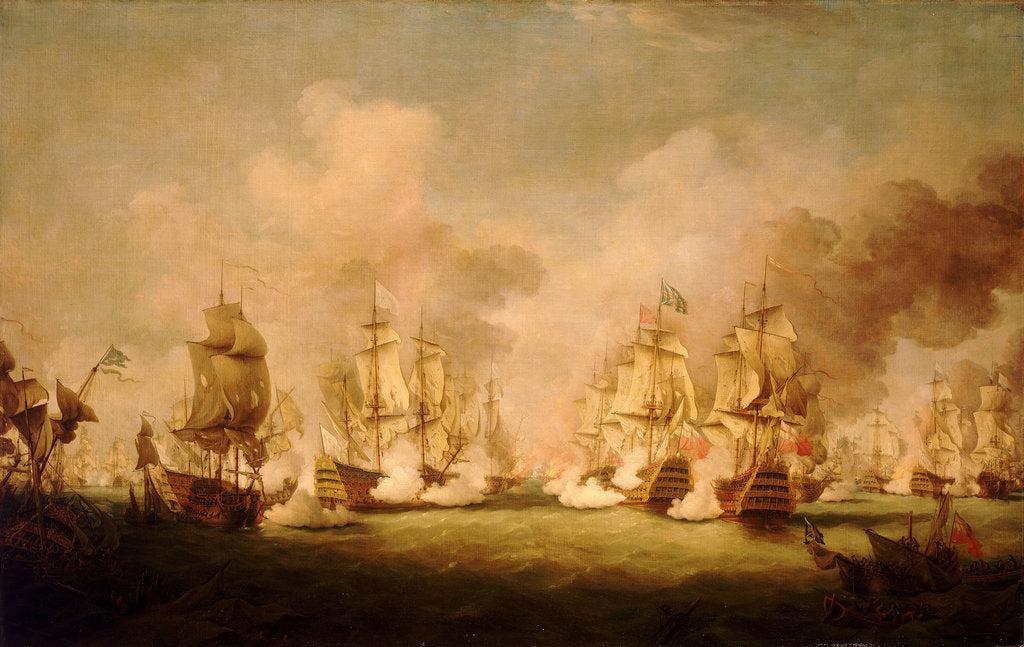 Detail of The Battle of Barfleur, 19 May 1692 by Richard Paton