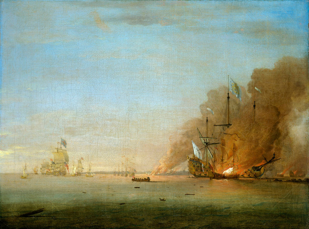 Detail of Destruction of the 'Soleil Royal' at the Battle of La Hogue, 23 May 1692 by Peter Monamy