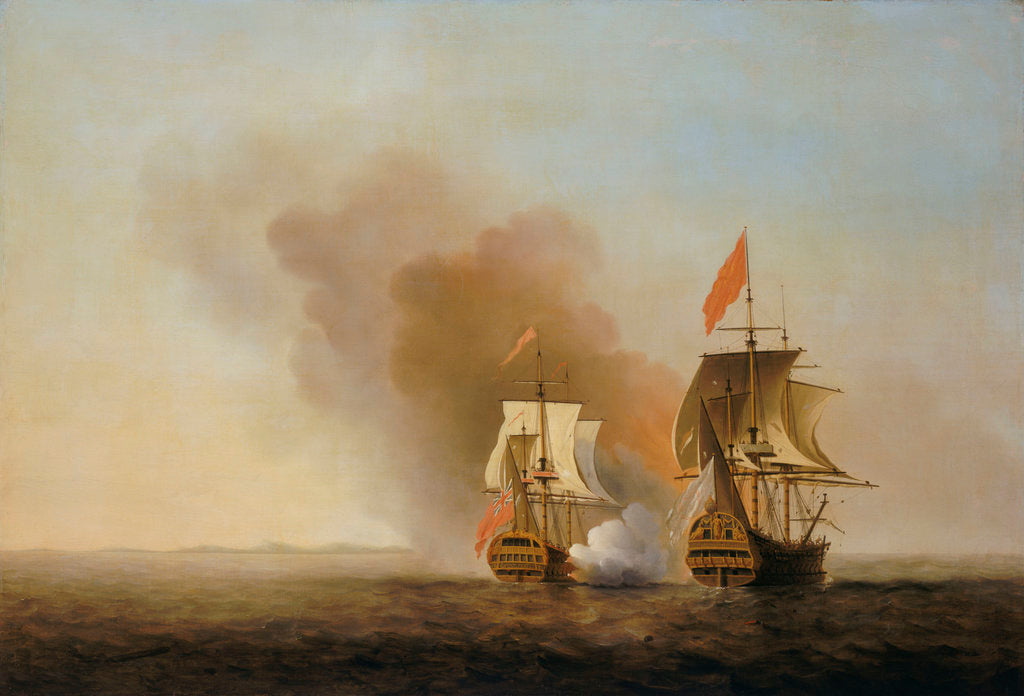 Detail of The capture of 'Nuestra Senora de Cavadonga' by Samuel Scott