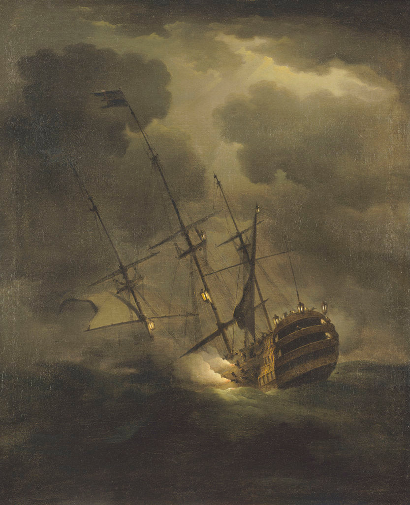 Detail of Loss of HMS 'Victory', 4 October 1744 by Peter Monamy