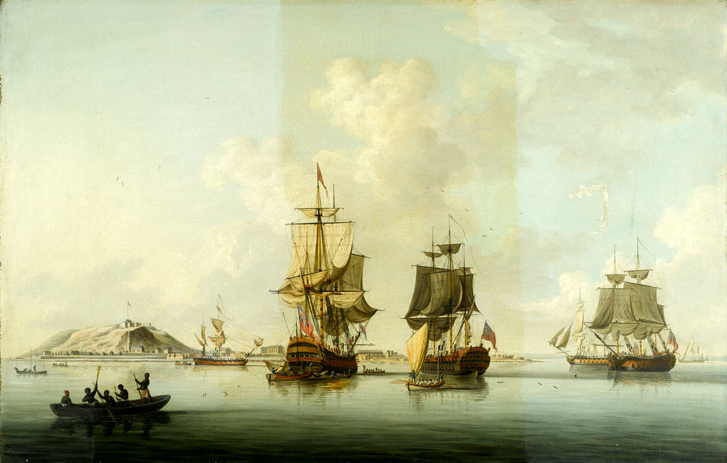 Detail of Attack on Goree, 29 December 1758: Ships at Anchor after the Action by Dominic Serres the Elder
