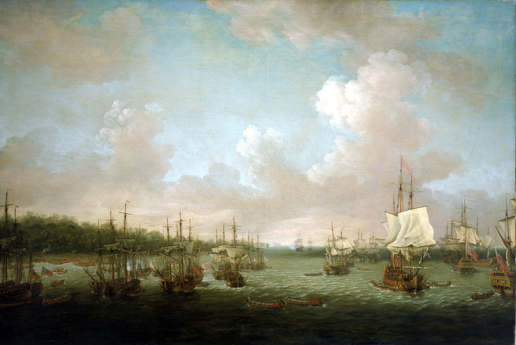 Detail of The capture of Havana: landing cannon and stores, 30 June 1762 by Dominic Serres the Elder